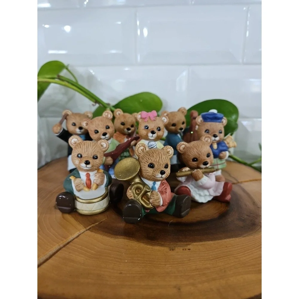 Vintage Homco Bears Figurine Lot‎ 9 Playing Instrument Band Orchestra Porcelain